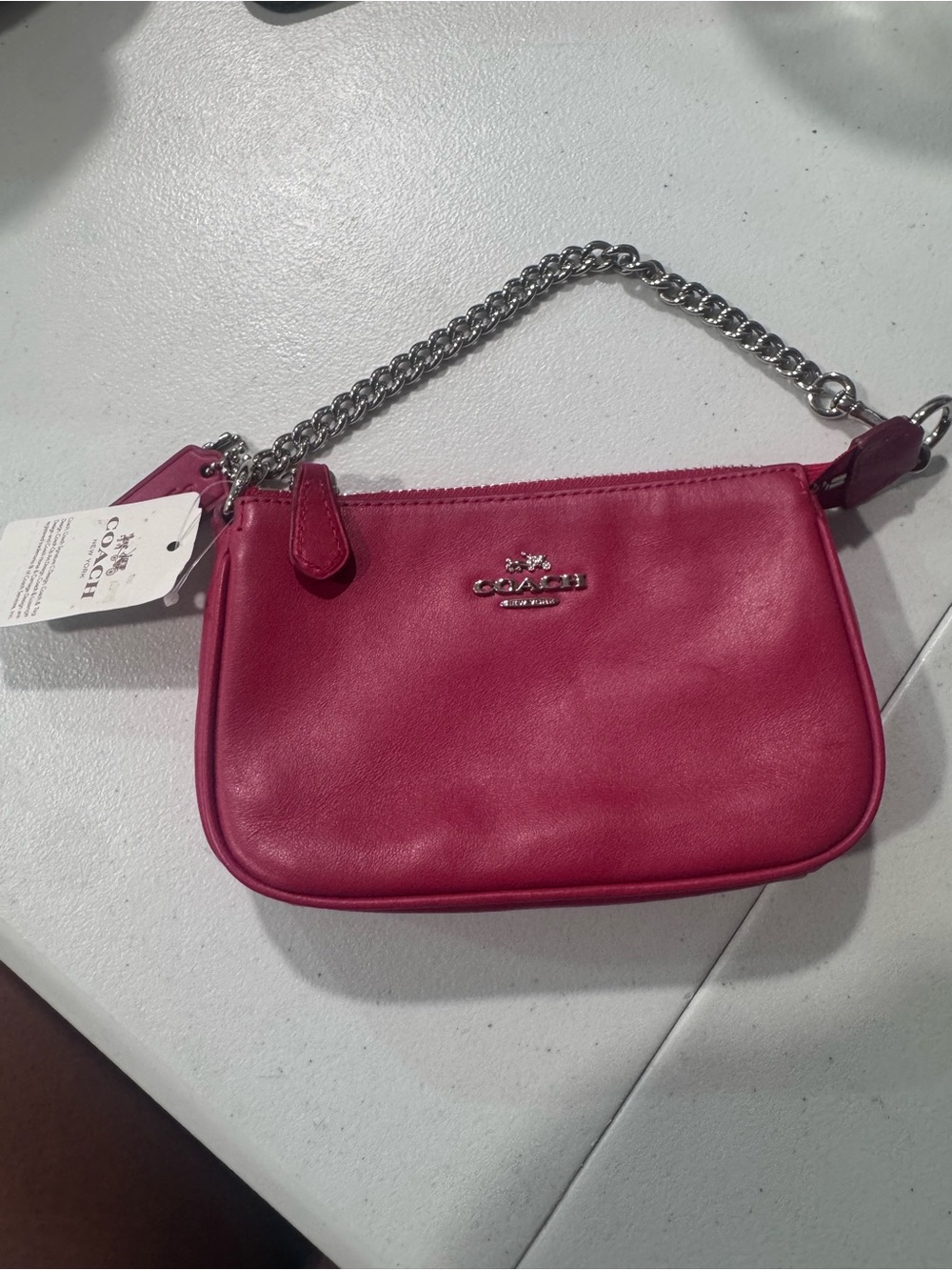 Coach nolita 15 red Leather Chain Strap new w/tags